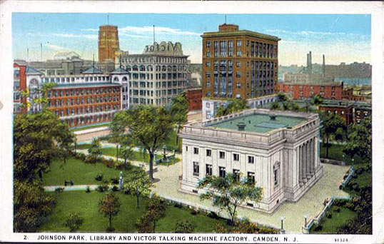 Johnson Park, Library, and Victor Talking Machine Factory, circa 1930