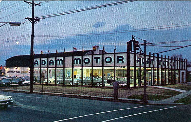 Adam Motors, Mercedes Benz-Studebaker, Route 130 and Drexel Avenue, Pennsauken, late 1950s-1960s (front)