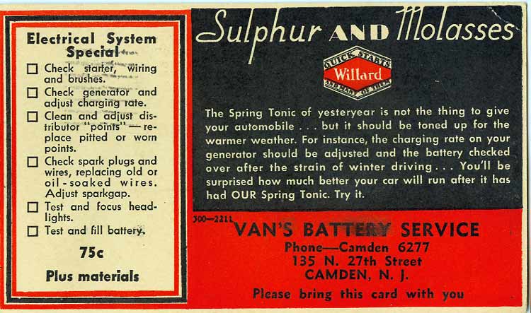 Van's Battery Service, 135 North 27th Street, early 1930s