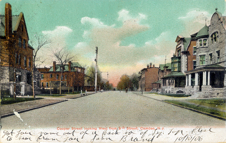 Cooper Street looking west from 8th Street, postcard 1906