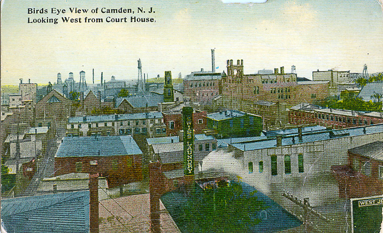 Bird's Eye View of Camden, Looking West From Courthouse, 1919