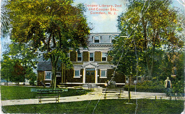 Cooper Park Library, replaced by a larger building donated by Eldridge Johnson