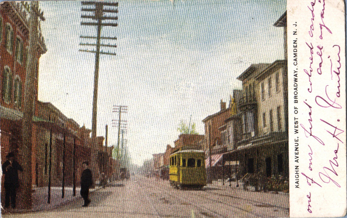 Kaighn Avenue West of Broadway, circa 1900, card mailed 1906