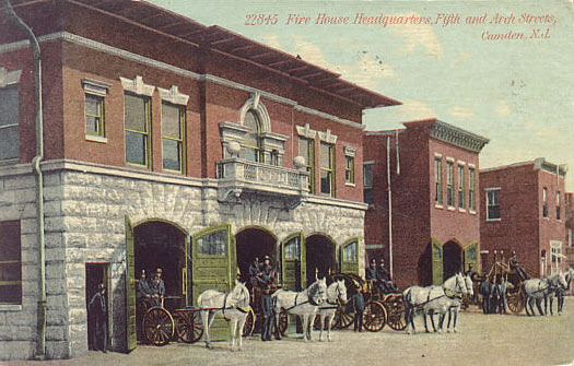 Camden Fire Department headquarters at 28 North 5th Street, built 1899, with adjacent Ladder Company 1 building at 31 North 5th Street