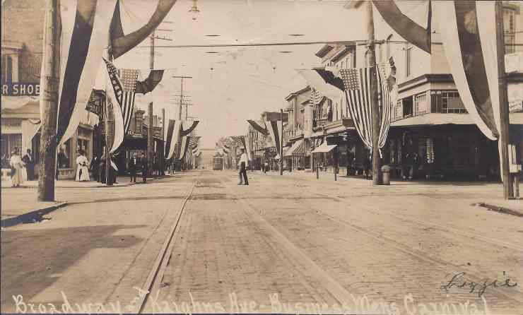 Kaighn Avenue West of Broadway, looking west on Kaighn Avenue from Baring Street, card mailed 1908