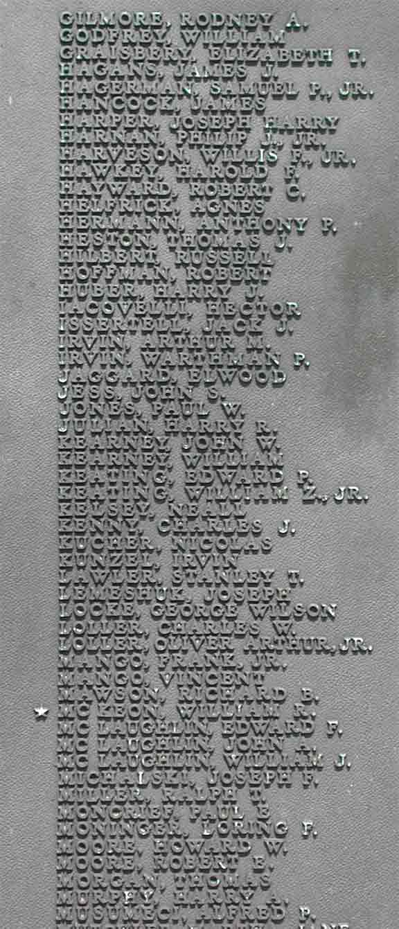 Blackwood, NJ War Memorial roster