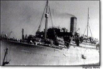 The HMT Rohna, a British vessel carrying American troops, was hit by a German missile in 1943 off the coast of North Africa.