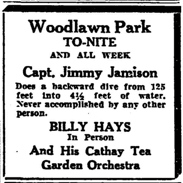Woodlawn Park advertisement, Trenton Evening Times, July 17, 1930