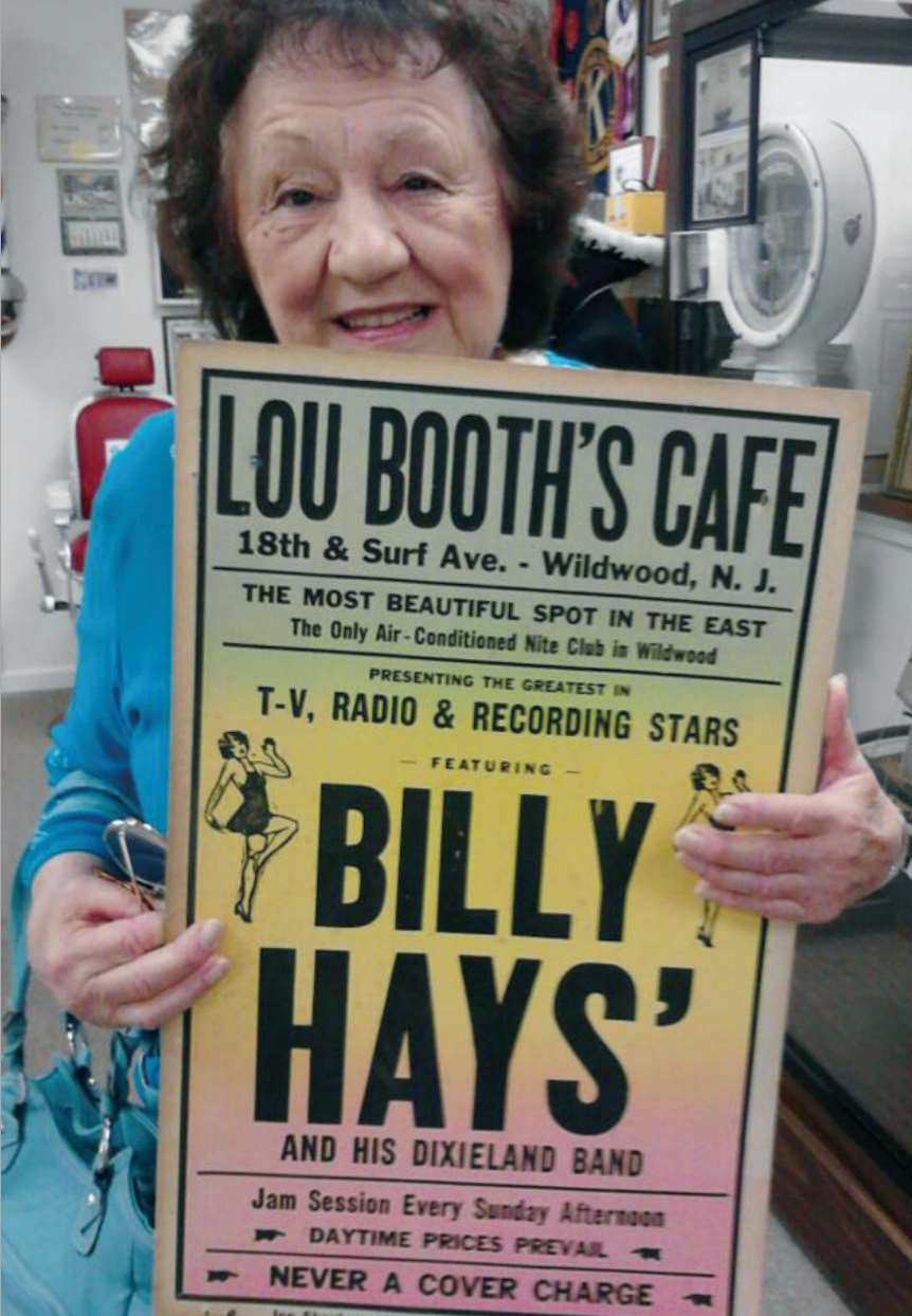 Promotional poster for Lou Booth's Cafe featuring Billy Hays and his Dixieland Band, Wildwood, NJ
