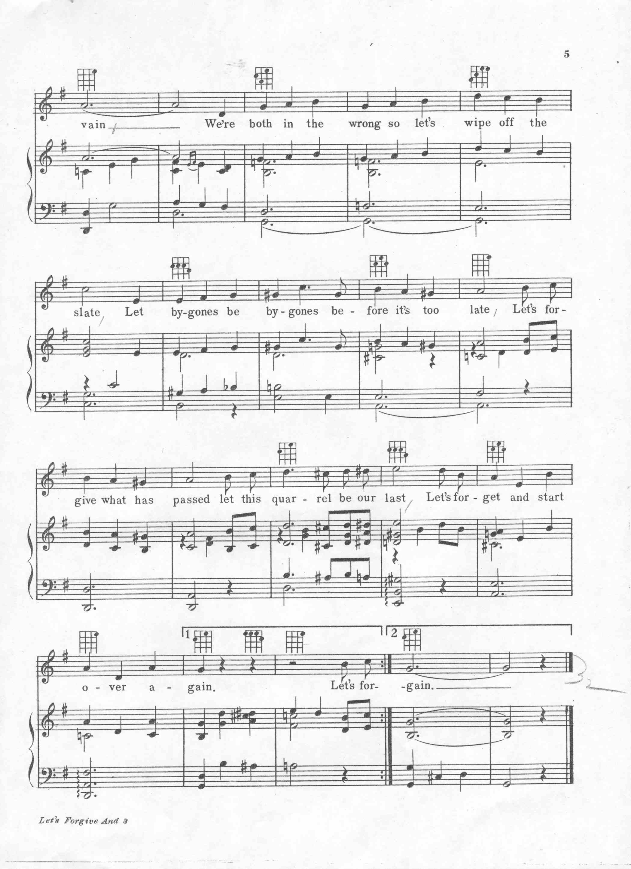 Let's Forgive and Forget sheet music, page 4
