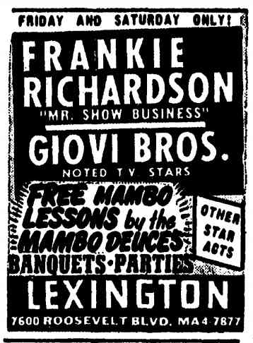 Trenton Evening Times — March 17, 1955 — Lexington Club ad, Frankie Richardson