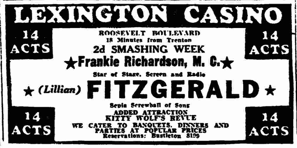 Trenton Evening Times — May 1, 1940 — Lexington Casino ad, Frankie Richardson M.C.