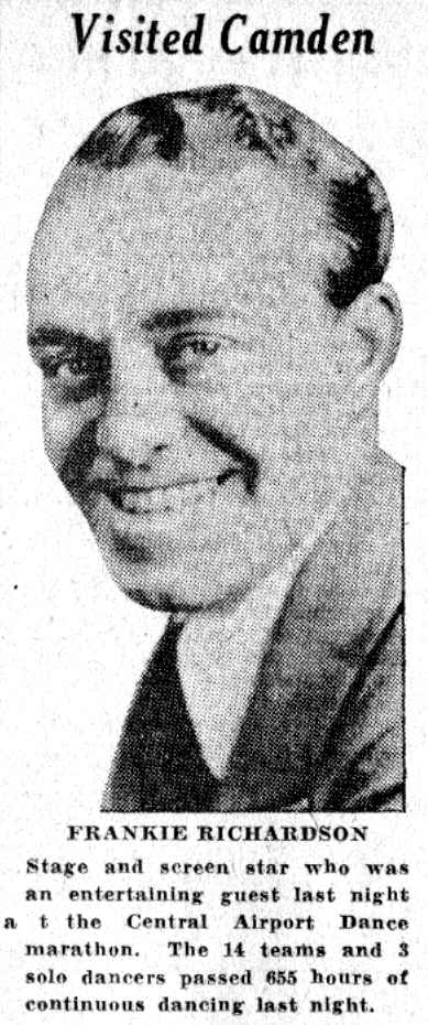 Camden Courier-Post, June 2, 1932 — Frankie Richardson at Central Airport Dance Marathon