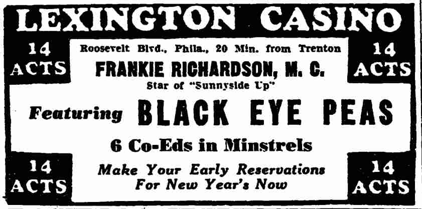 Trenton Evening Times — November 29, 1940 — Lexington Casino ad