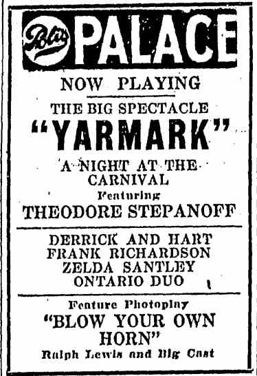 Springfield Republican — December 14, 1923, Poli's Palace vaudeville ad
