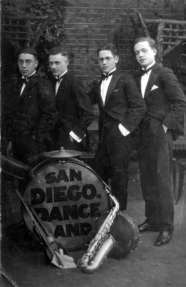 The San Diego Dance Band, 1925 — Harry Kahn at far left