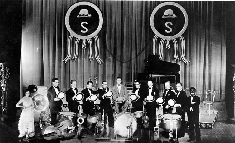 Syd Seymour and his Mad Hatters — Harry Kahn fifth from the right