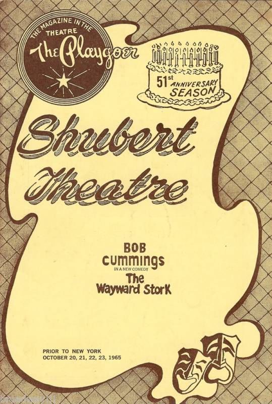 Playgoer playbill for The Wayward Stork, Shubert Theatre New Haven, October 20, 1965