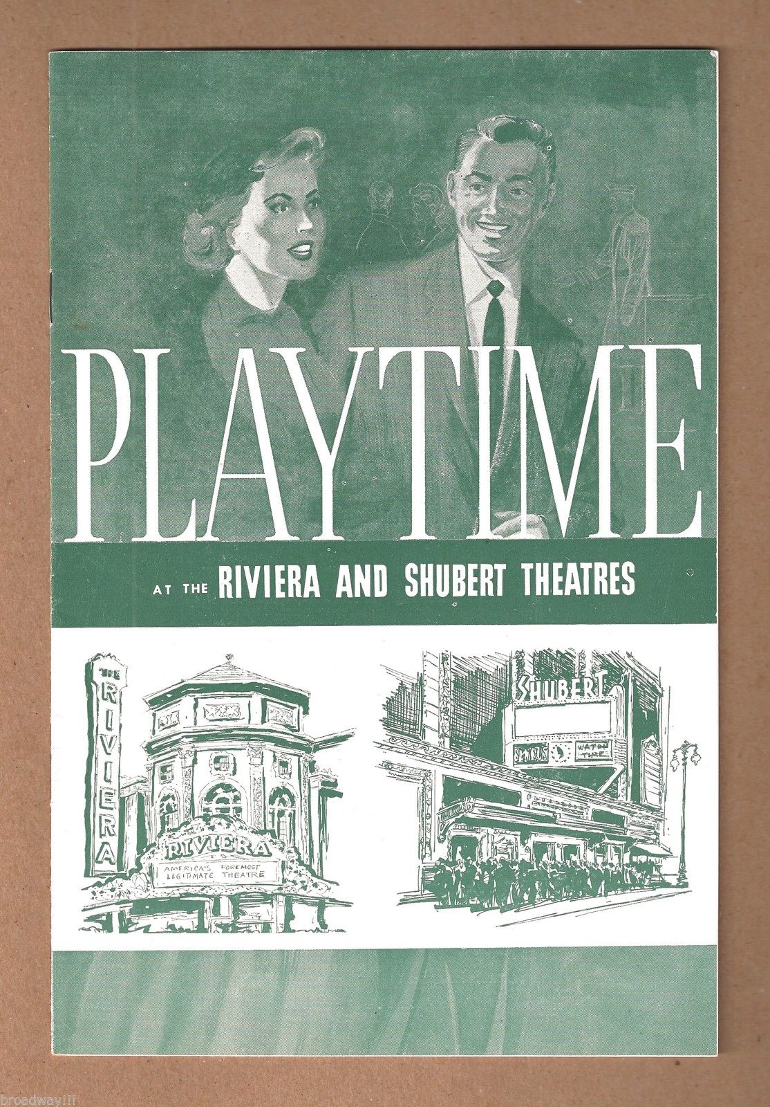 Playtime program cover, Riviera and Shubert Theatres, Detroit
