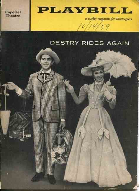 Playbill for Destry Rides Again at Imperial Theatre, October 14, 1959