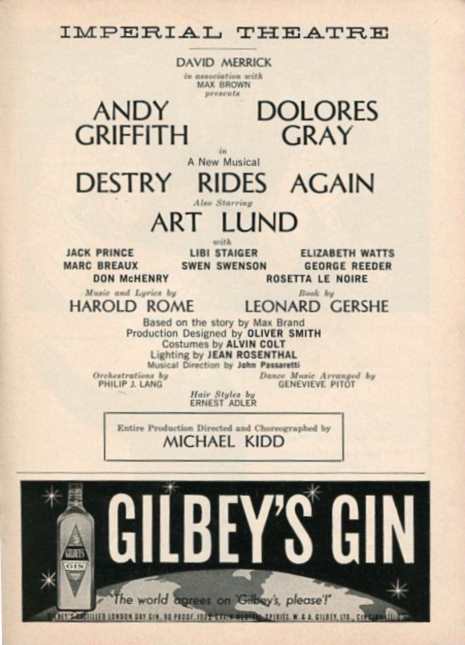 Destry Rides Again program, 1959-1960