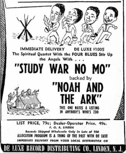 De Luxe Records No. 1005 advertisement, Billboard Magazine, January 12, 1946
