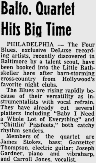 Balto. Quartet Hits Big Time, The Afro-American, May 12, 1945