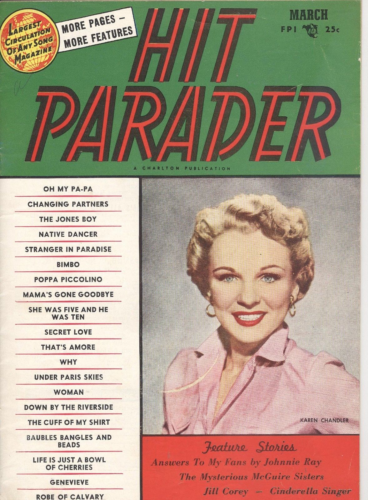 Karen Chandler — Hit Parader, March 1954