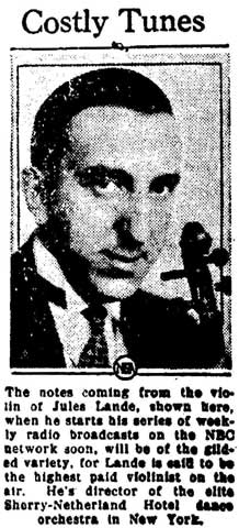 Jules Lande — Indiana PA Evening Gazette, May 3, 1930, column 2