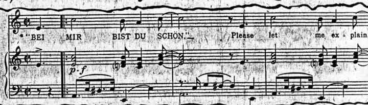 Newspaper headline: Composer of Bei Mir Tells How He Had to Split $30 Fee