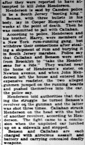 2 Rum War 'Gunmen' Fail to Appear Here, continued — Camden Courier-Post, February 21, 1928
